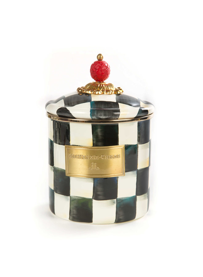 Courtly Check Enamel Canister - Small