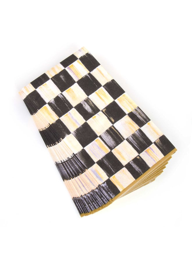 Courtly Check Paper Napkins - Guest - Gold