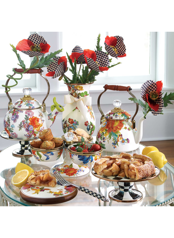 White Flower Market 2 Quart Tea Kettle