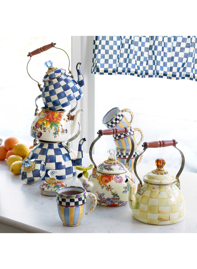 White Flower Market 2 Quart Tea Kettle