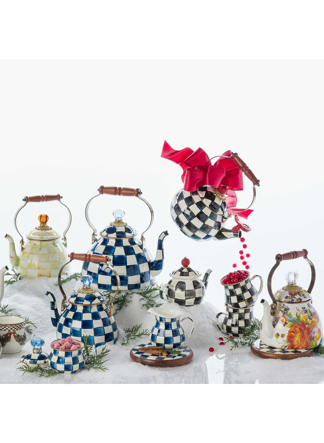 White Flower Market 2 Quart Tea Kettle