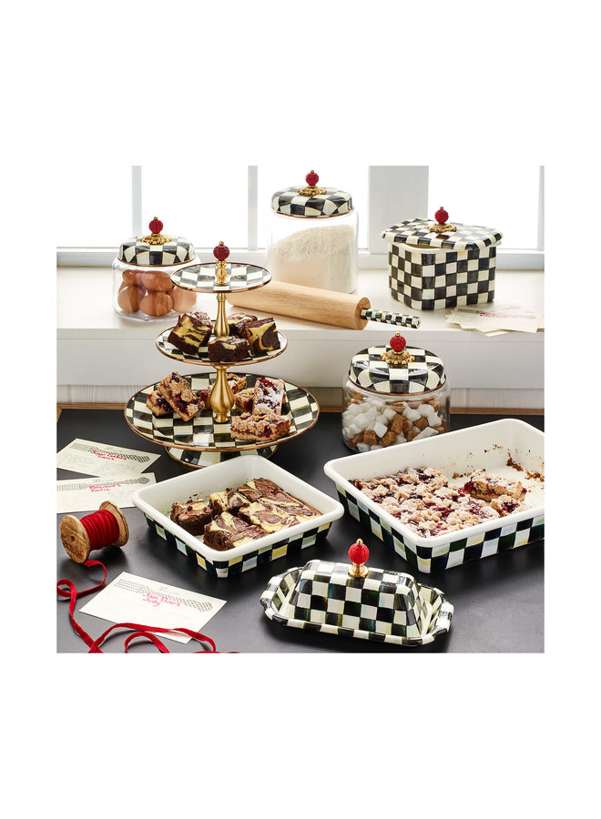 Courtly Check Enamel Three Tier Sweet Stand