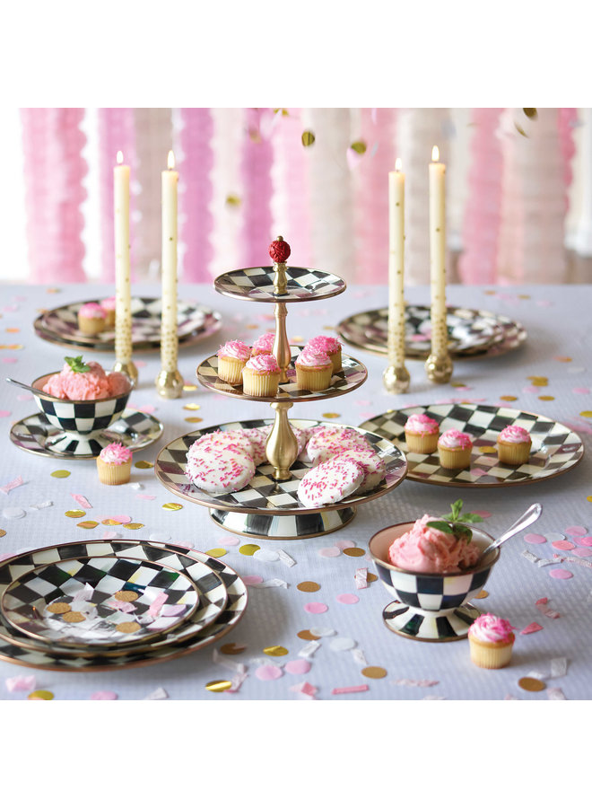 Courtly Check Enamel Three Tier Sweet Stand