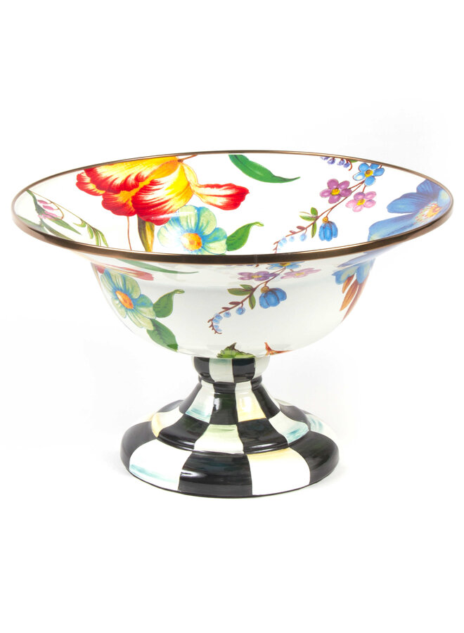 White Flower Market Large Compote