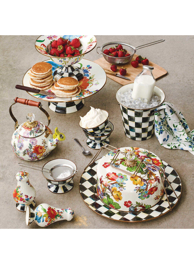 White Flower Market Large Compote