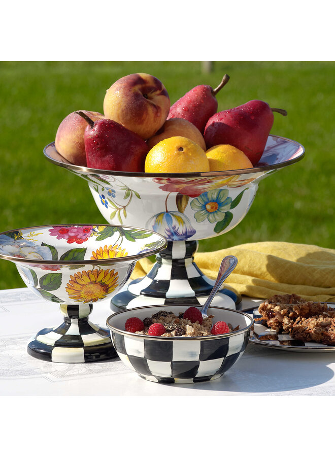 White Flower Market Large Compote
