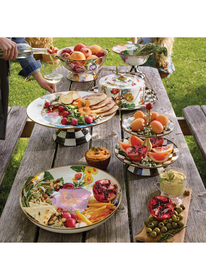 Flower Market Large Compote- White