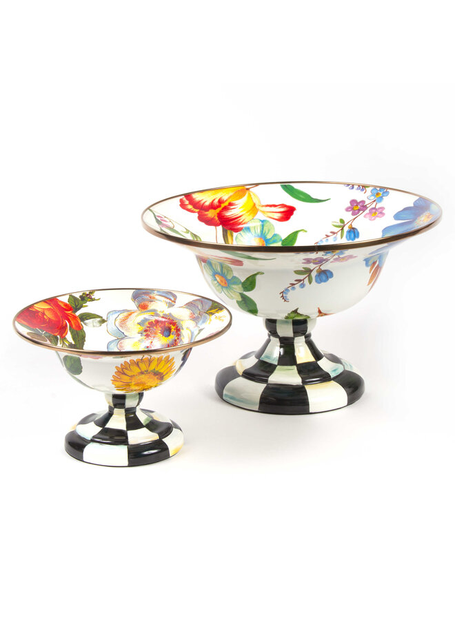 White Flower Market Large Compote