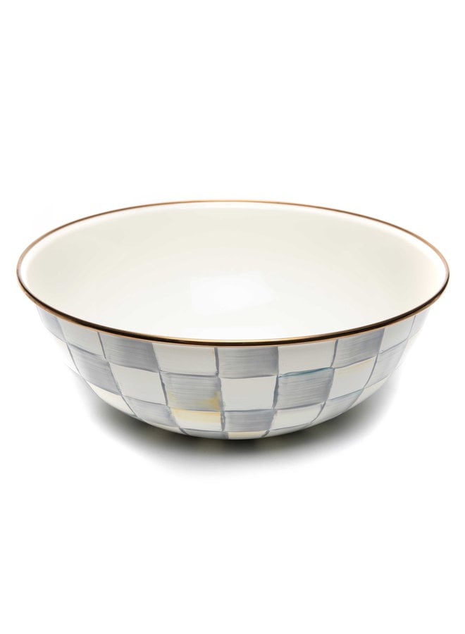 Sterling Check Enamel Everyday Bowl- Extra Large