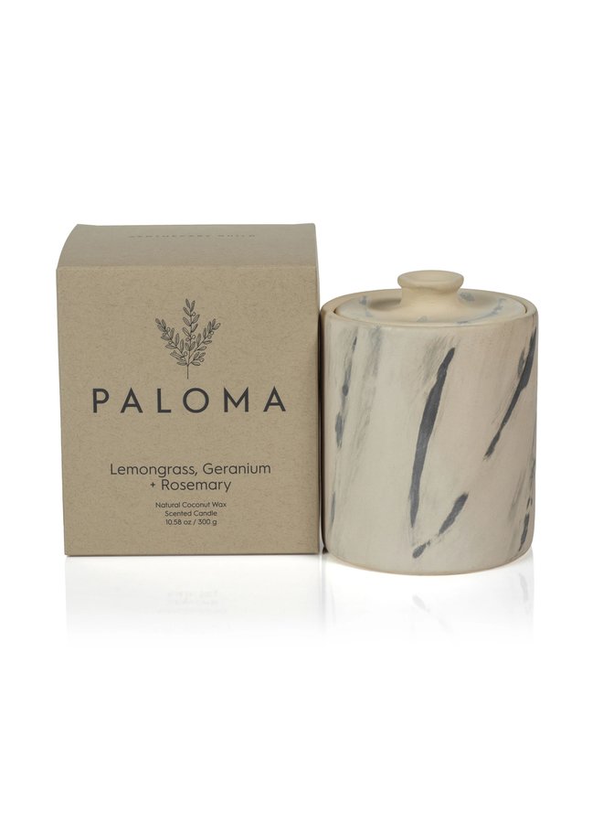Paloma Scented Candle - Lemongrass Geranium + Rosemary