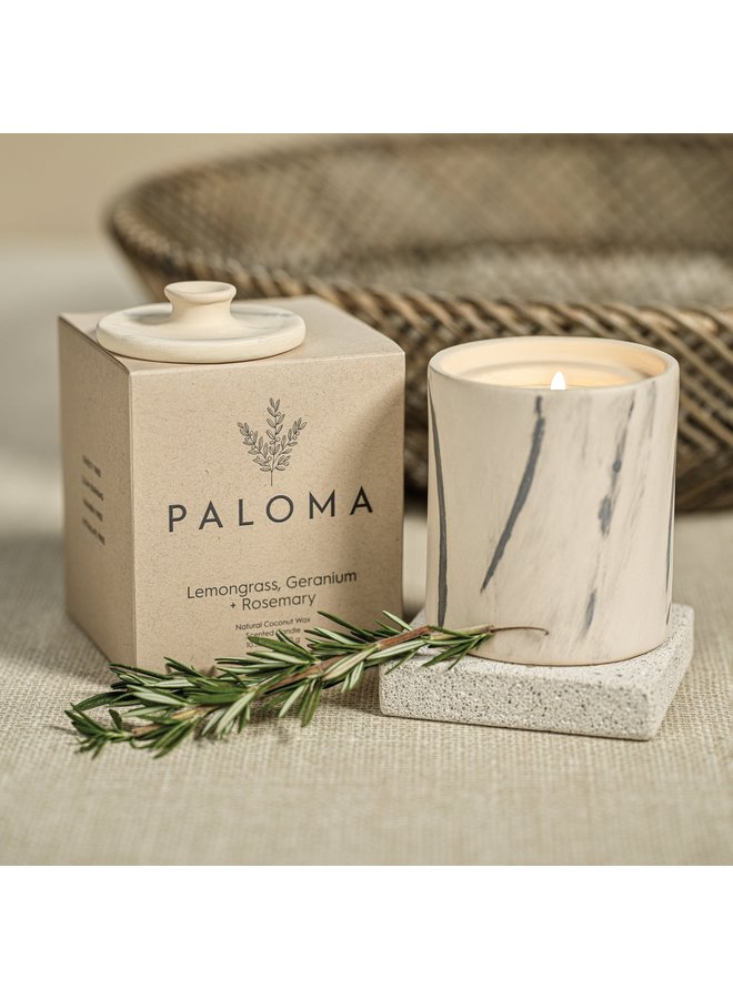 Paloma Scented Candle - Lemongrass Geranium + Rosemary