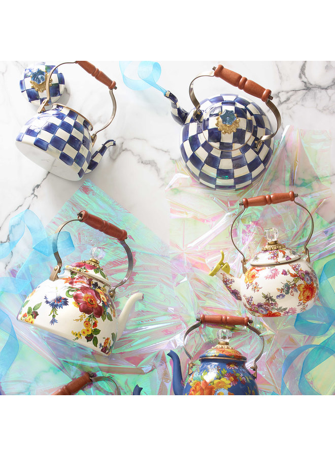 White Flower Market 3 Quart Tea Kettle