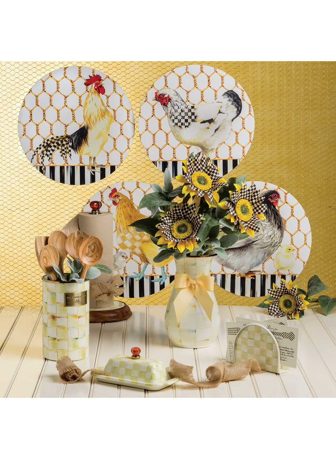 Parchment Check Utensil Holder