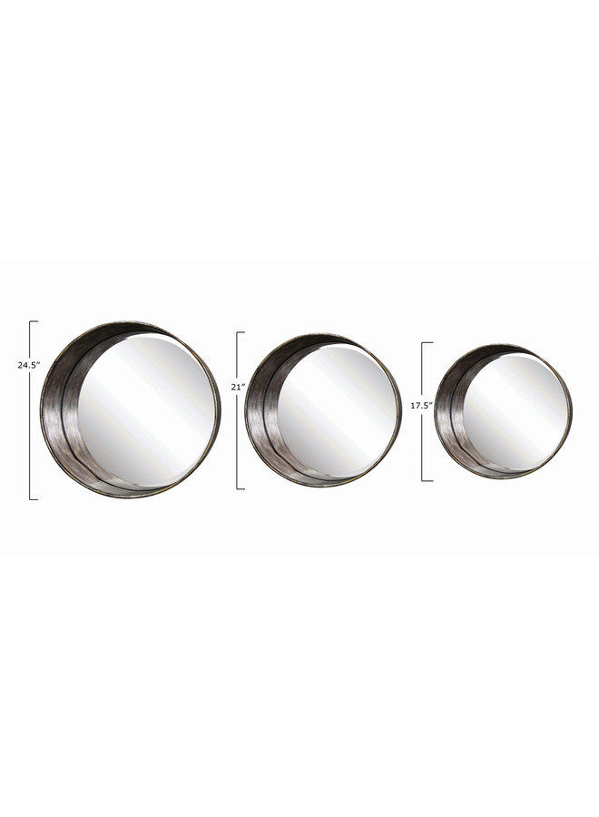 Set of 3 Round Mirrors