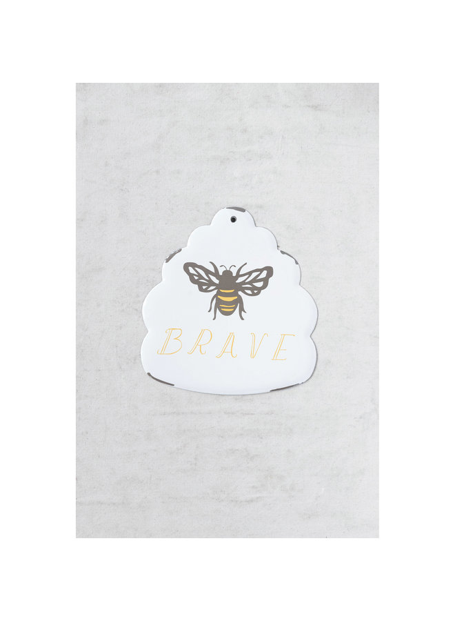 Bee Brave Metal Wall Decor