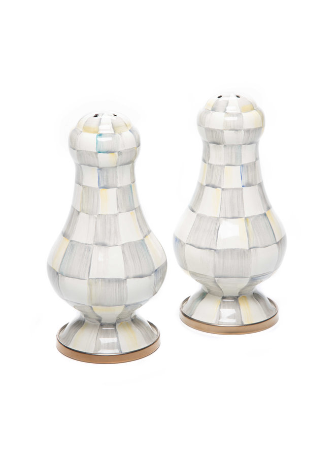 Sterling Check Large Salt & Pepper Shakers