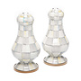 Sterling Check Enamel Large Salt & Pepper Shakers