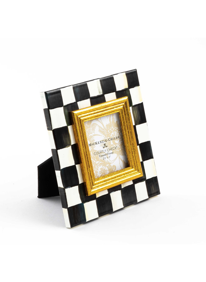 Courtly Check Enamel Frame - 2.5" x 3"