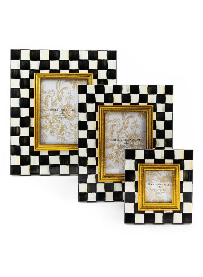 Courtly Check Enamel Frame - 2.5" x 3"