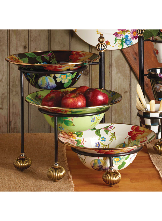 White Flower Market Serving Bowl