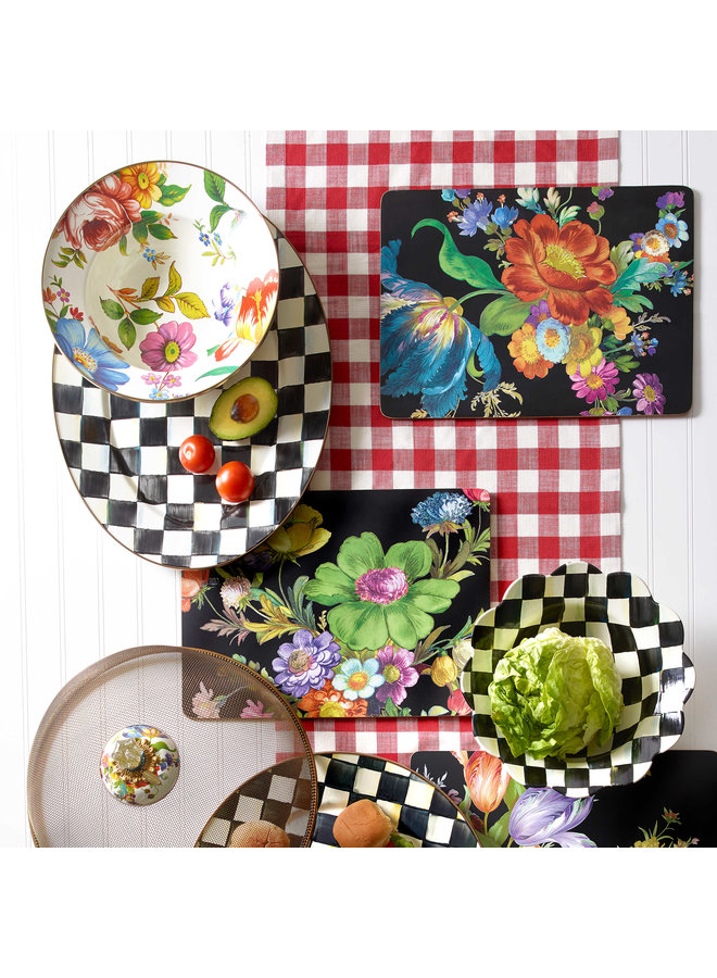 White Flower Market Serving Bowl