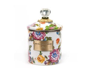 Flower Market Large Canister- Green - ivory & birch