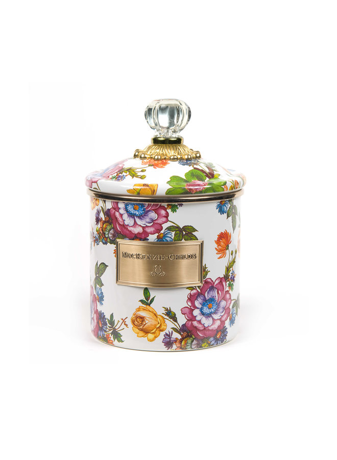White Flower Market Small Canister