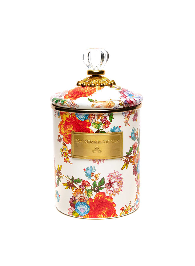 White Flower Market Medium Canister