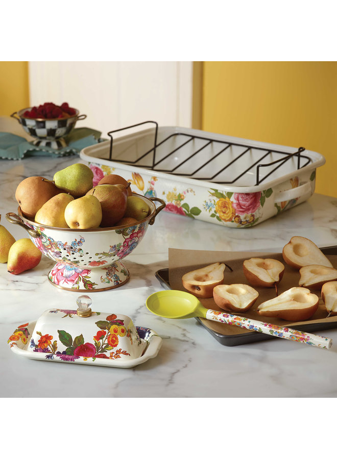 Flower Market Large Colander - White