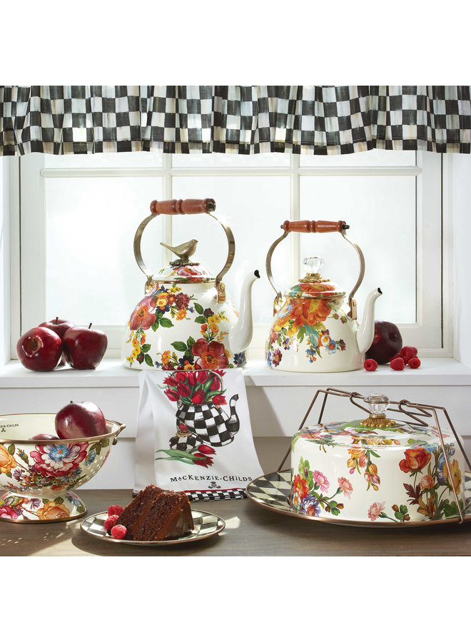 White Flower Market Large Colander