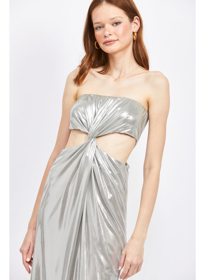 En Saison Elle Midi Dress Silver