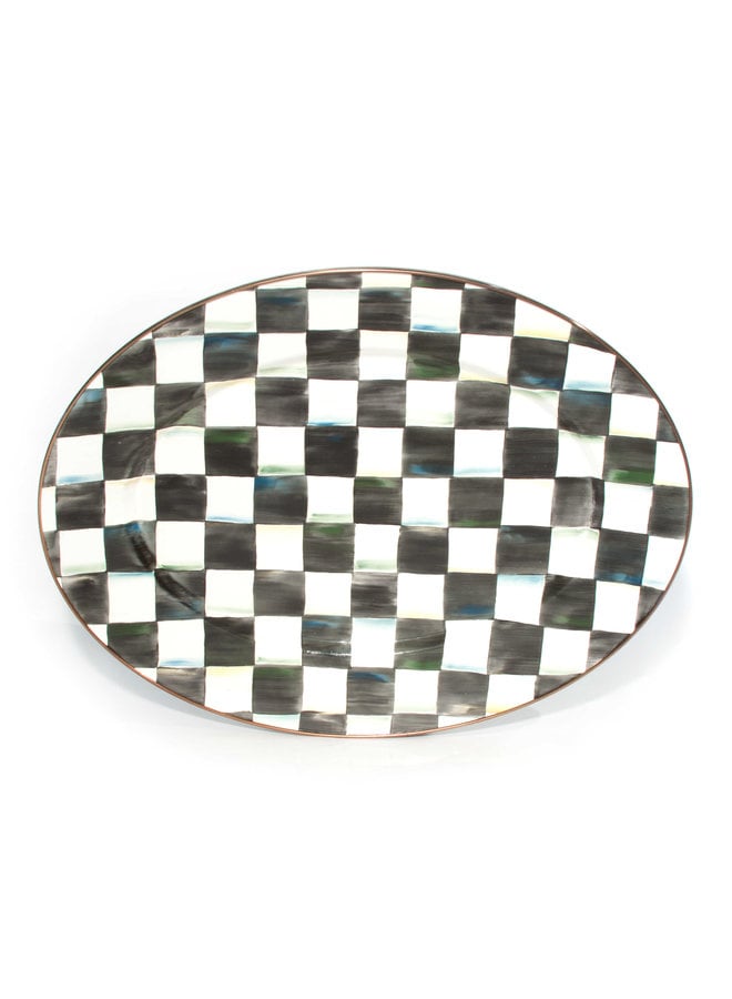 Courtly Check Enamel Oval Platter - Medium