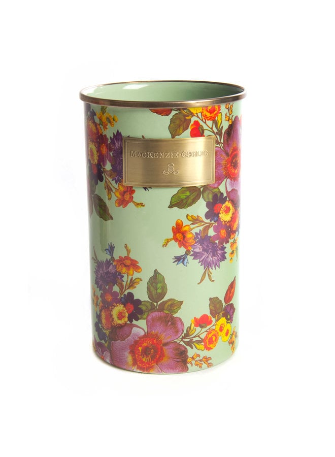 Flower Market Large Canister- Green - ivory & birch