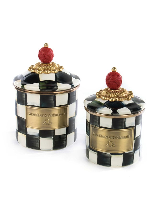 Courtly Check Enamel Canister-Mini