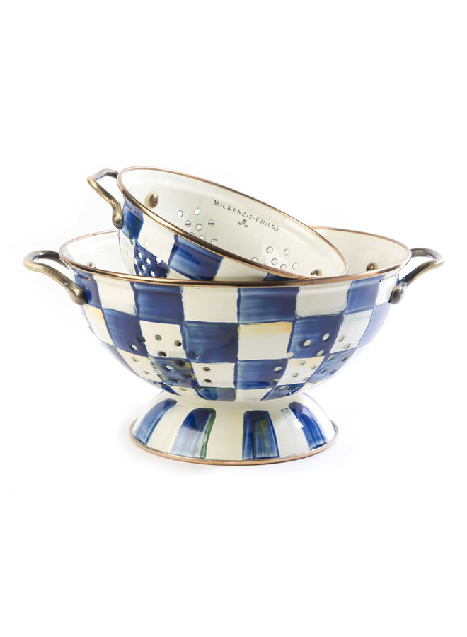 Royal Check Enamel Colander - Small