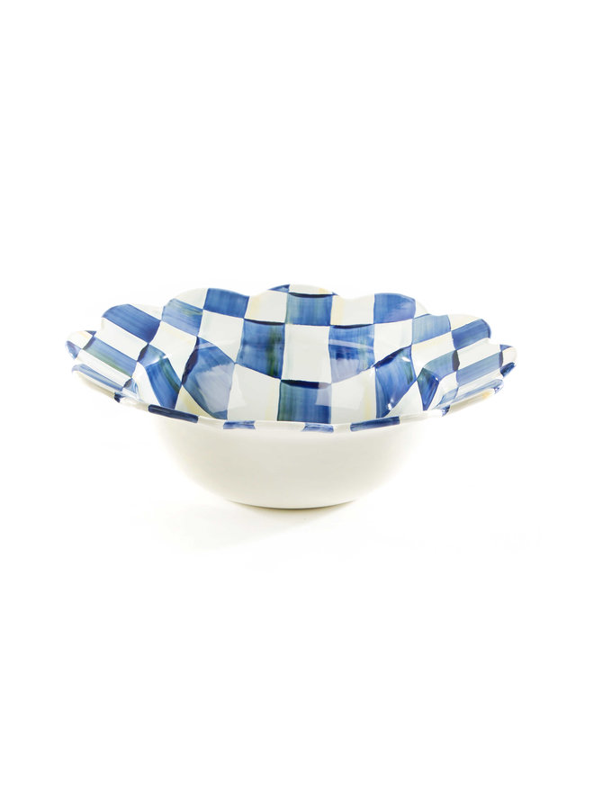 Royal Check Enamel Petal Serving Bowl