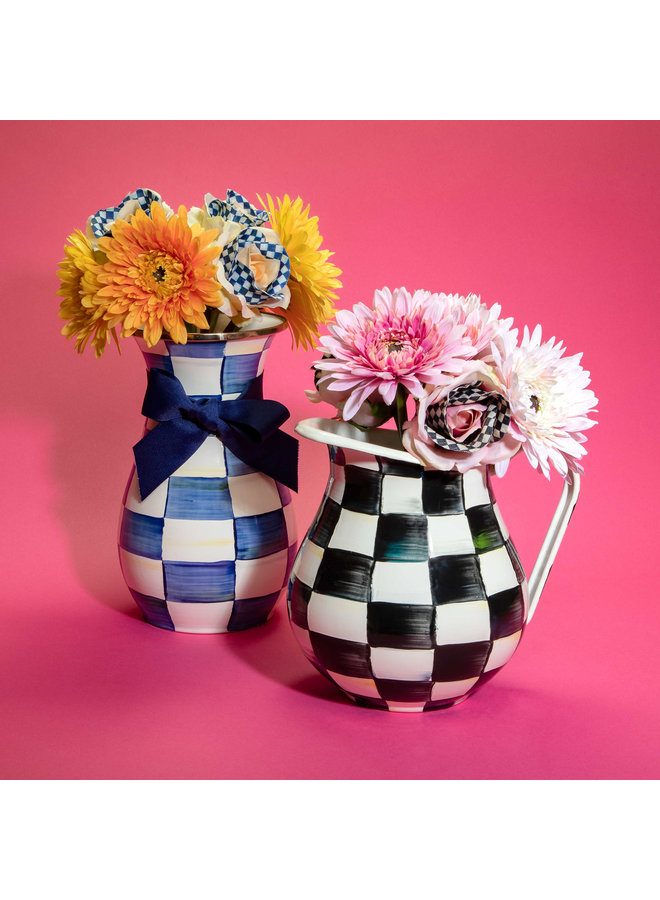 Royal Check Enamel Vase - Tall