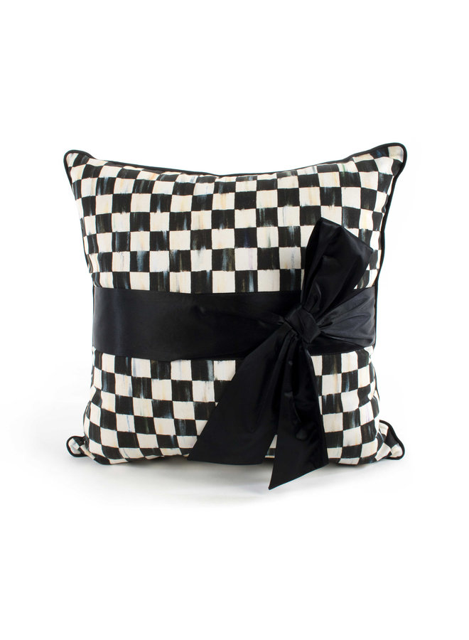 Courtly Check Sash Pillow-Black