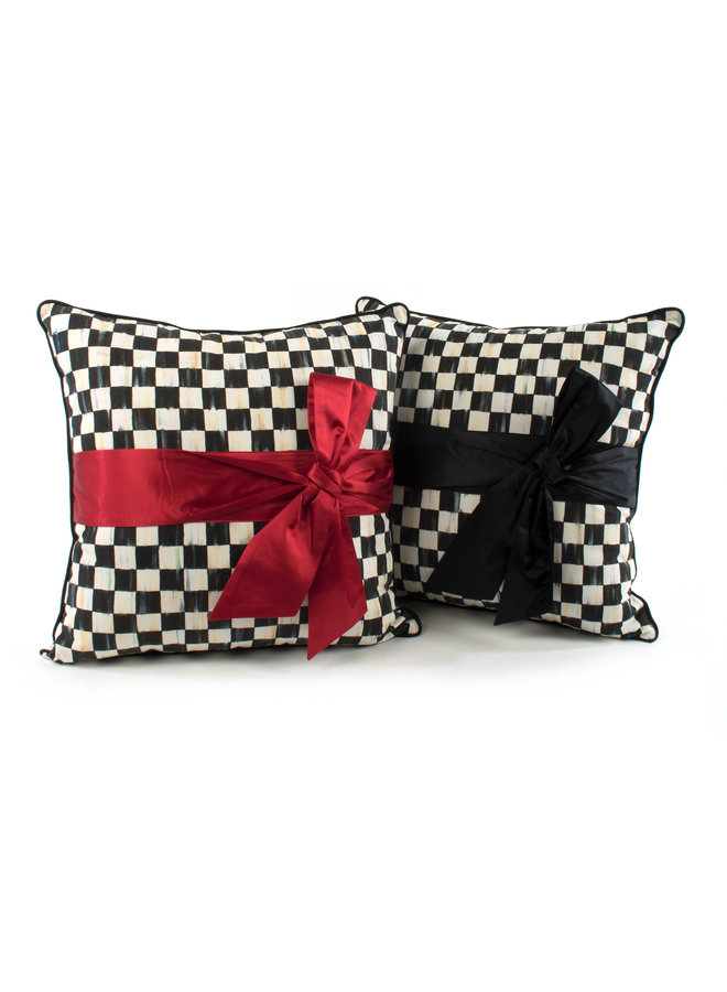 Courtly Check Sash Pillow-Black