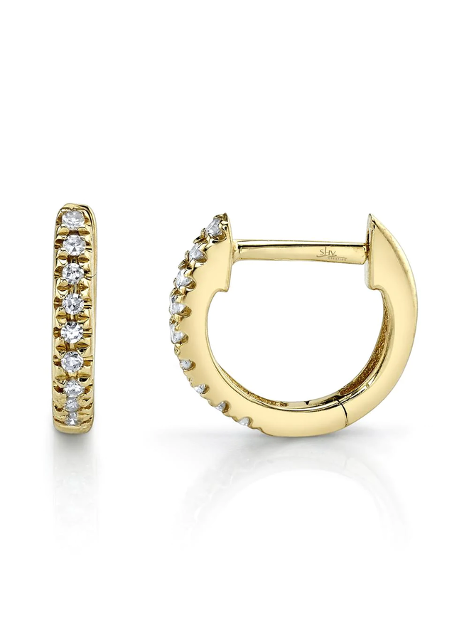 14K Yellow Gold Diamond Mini Huggie Earring (0.04ct)