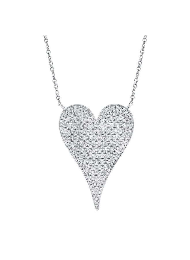 14KWG Diamond Heart Necklace (0.83ct)