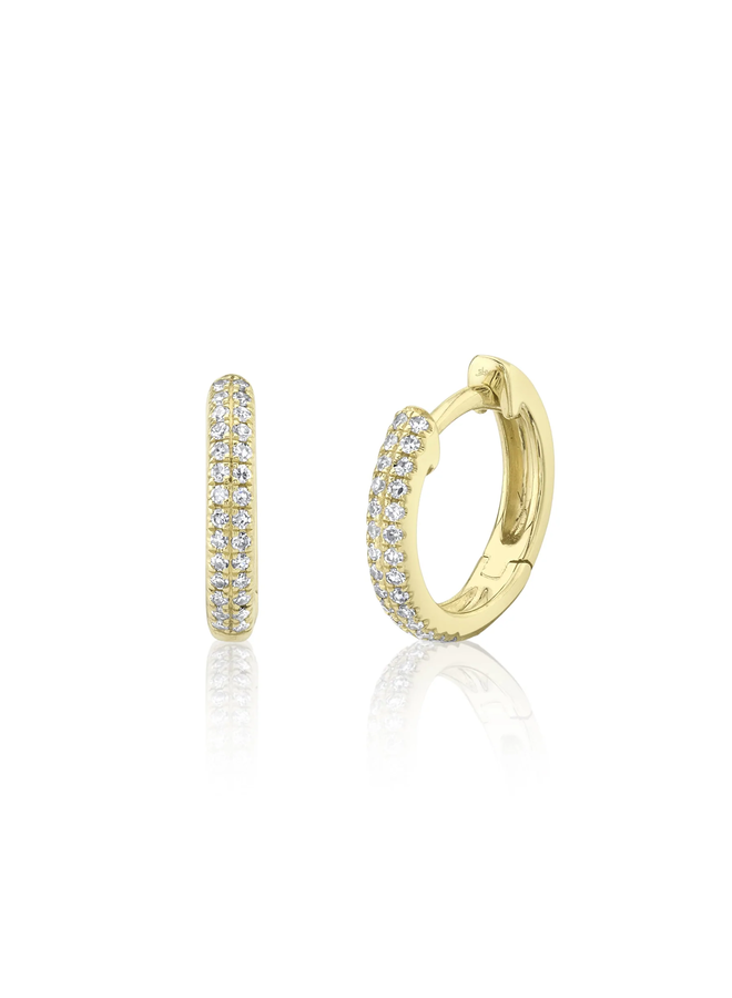 14KYG Diamond Pave Huggie Earring (0.12ct)