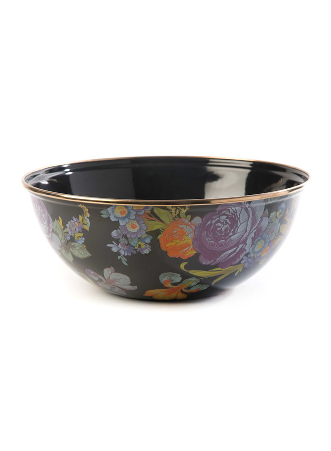 Flower Market Medium Everyday Bowl- Black