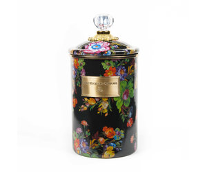 Flower Market Large Canister- Green - ivory & birch