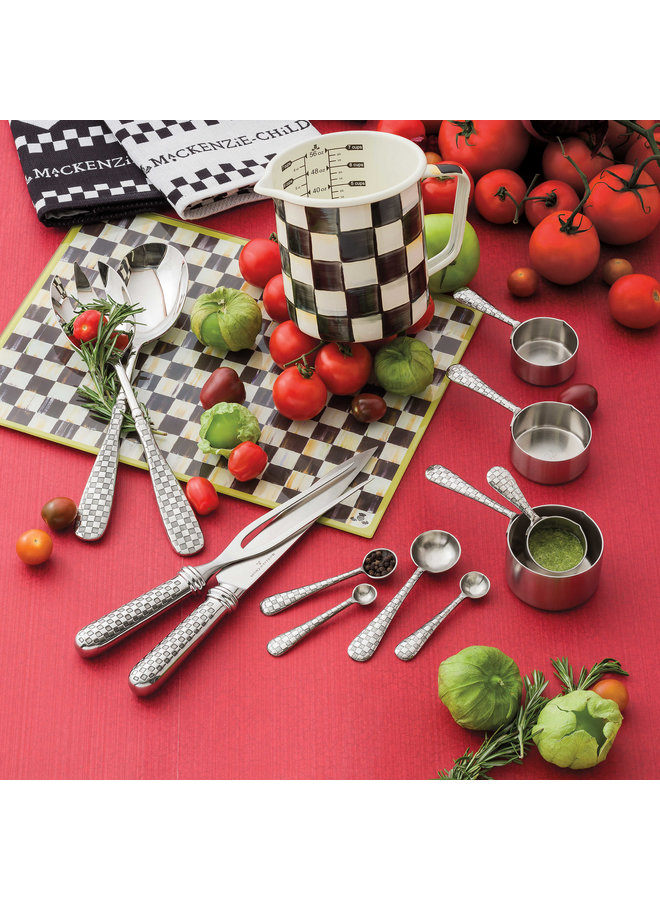 Check Salad Serving Set - Silver