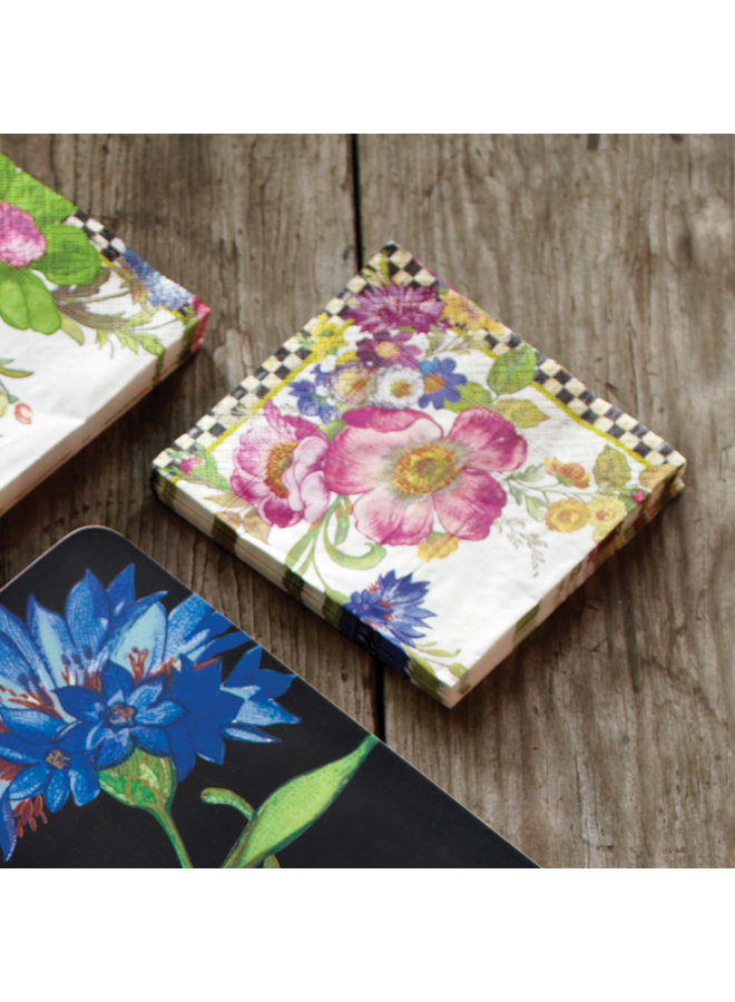 Flower Market Cocktail Napkins- White