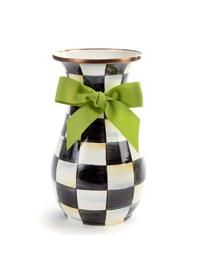 Courtly Check Enamel Vase - Tall