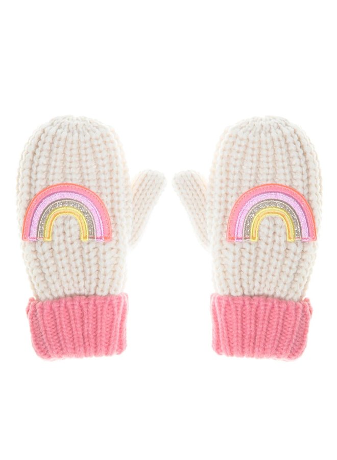 Disco Rainbow Knitted Mittens (7-10 Years)
