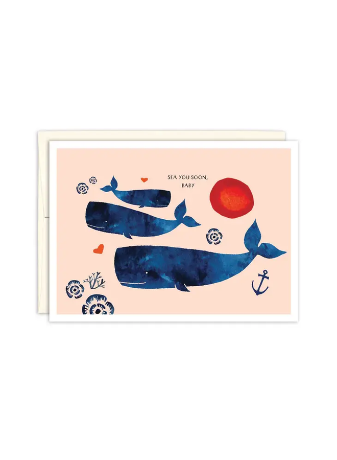 Whale Family New Baby Card