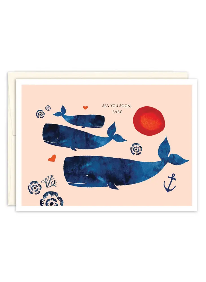 Whale Family New Baby Card